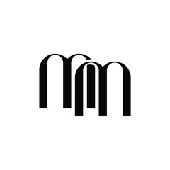 MM monogram logo design letter text name symbol monochrome logotype alphabet character simple logo