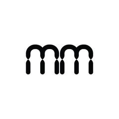 MM monogram logo design letter text name symbol monochrome logotype alphabet character simple logo