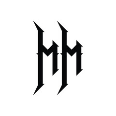MM monogram logo design letter text name symbol monochrome logotype alphabet character simple logo