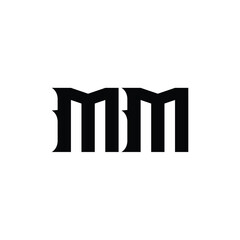 MM monogram logo design letter text name symbol monochrome logotype alphabet character simple logo