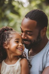 Happy father and daughter together