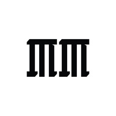 MM monogram logo design letter text name symbol monochrome logotype alphabet character simple logo