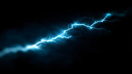 Abstract blue lightning bolt energy streaks flashing against a dark background, ideal for digital art or science fiction projects.
