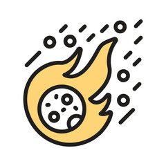 Glowing meteor entering the atmosphere, symbolizing celestial events