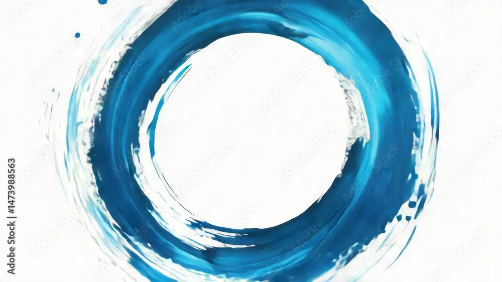 Poster a simple illustration of a blue circle on a white background, suitable for various design and artist