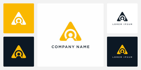 Unique letter A people logo