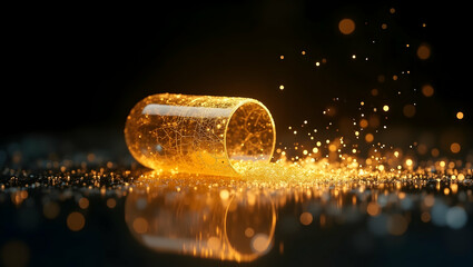 Shattered Hope, A Delicate Capsule Lies Broken Amidst Sparkling Fragments, Symbolizing Fragility and Loss with Glimmers of Resilience and Renewed Beginnings