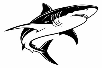 Obraz premium bull shark sihouette black vector