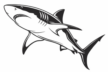 bull shark sihouette black vector