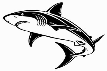 Obraz premium bull shark sihouette black vector