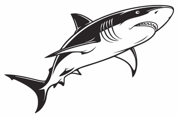 bull shark sihouette black vector