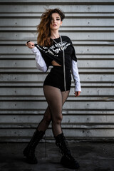 Urban Rebel Woman in Edgy Street Style Fashion