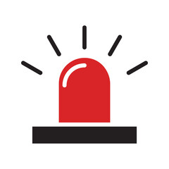 Emergency siren icon in flat style. warning sign, police alarm.icon vector color aris