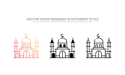 Mosque icon design with white background stock illustration