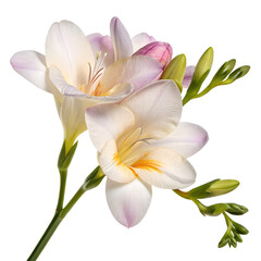 Fototapeta premium freesia flower isolated on white background, png