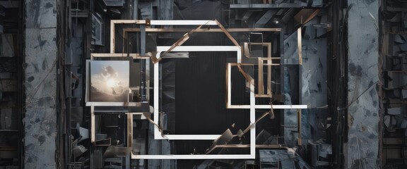 Dynamic geometric photo collage with image masks and frames , digital, frame, palette