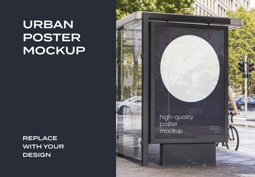 Street Outdoor Glued Poster Advertising Texture Mockup Template
