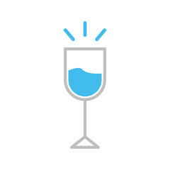 Drink glass icons of various shapes and uses. Classic alcoholic cocktail