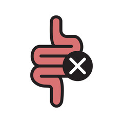 Intestine icon. Bowel symbol. Human anatomy, guts or intestinal tract vector illustration.
