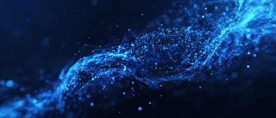 Fototapeta premium Abstract Glowing Particles Background with a sense of depth and dynamism