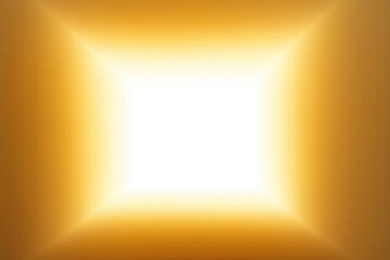 A radiant, golden square frame surrounds a bright white center.  Gradient effect, warm tones