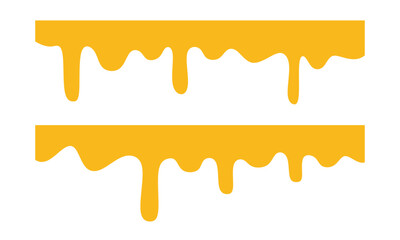 illustration of flowing honey. honey drips seamless patterns on white background.