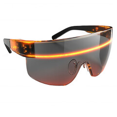Buy led visor glasses futuristic cyberpunk style rave party light up shades on transparent background
