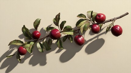 red apple branch bearing fruit