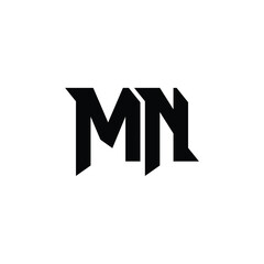 MN monogram logo design letter text name symbol monochrome logotype alphabet character simple logo