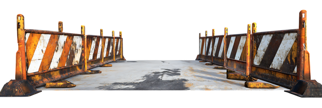 Construction barrier barricade realistic detail isolated on transparent background