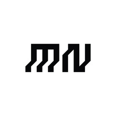 MN monogram logo design letter text name symbol monochrome logotype alphabet character simple logo