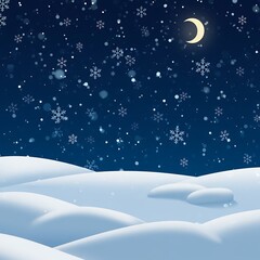 Fototapeta premium Crescent Moon Snowfall