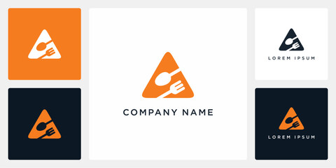 Fork and spoon letter A logo