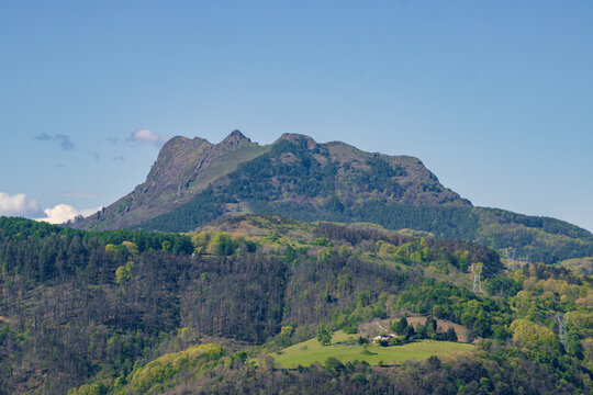 Beautiful view from "Xoldokogaina" mountain in Lapurdi (France)