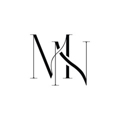 MN monogram logo design letter text name symbol monochrome logotype alphabet character simple logo