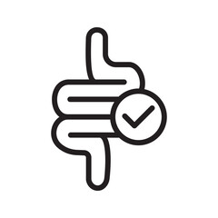 Obraz premium Intestine icon. Bowel symbol. Human anatomy, guts or intestinal tract vector illustration.