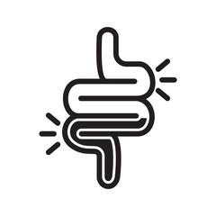 Intestine icon. Bowel symbol. Human anatomy, guts or intestinal tract vector illustration.