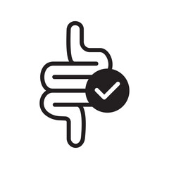Intestine icon. Bowel symbol. Human anatomy, guts or intestinal tract vector illustration.