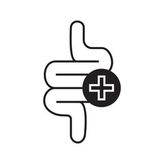 Intestine icon. Bowel symbol. Human anatomy, guts or intestinal tract vector illustration.