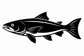 trout sihouette black vector