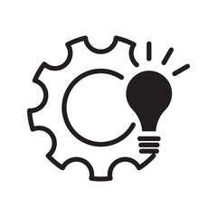 light bulb icon on white background. Idea symbol. Electric lamp, light, innovation, solution, creative thinking, electricity.