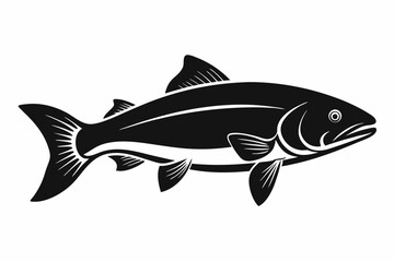 trout sihouette black vector