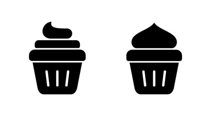 Cup cake icon vector. Cup cake sign and symbol