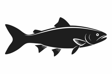 Obraz premium trout sihouette black vector