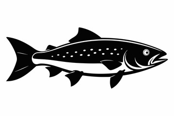 trout sihouette black vector