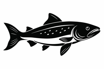 trout sihouette black vector