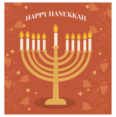 Happy Hanukkah Vector Illustration Set - Menorah, Dreidel & Gifts Graphics Pack-04