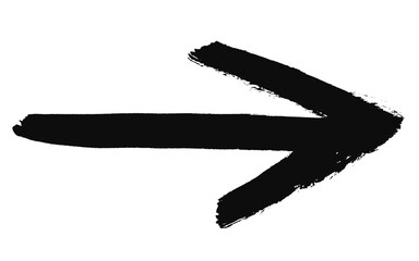 Handgemalter schwarzer Pfeil als Wegweiser