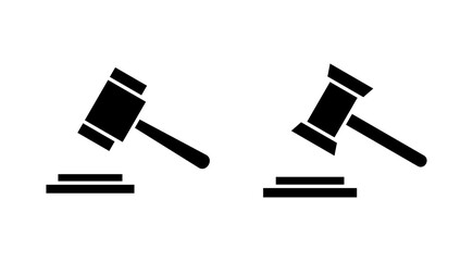 Gavel icon vector. judge gavel sign and symbol. law icon. auction hammer