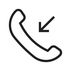 Phone icon vector. iphone incoming call Telephone icon symbol isolated. Call icon simple black line